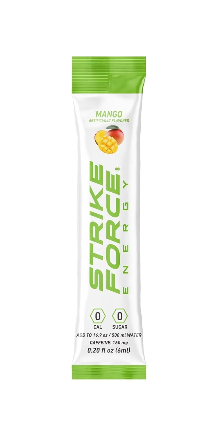 Strike Force Energy Drink Mix - Original Flavor - Natural Tasting Caffeine Drink - Turn Any Drink into a Healthy Energy Drink - Zero Calories, Keto Friendly, Sugar Free, Pre Workout (40 Liquid Packs)