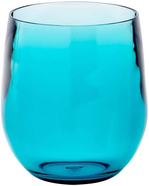 Caspari Acrylic 12oz Tumbler Glass in Cobalt - Set of 4