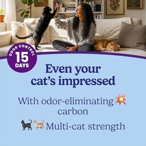 Fresh Step Odor Shield Multi Cat Clumping Cat Litter, 14 lb. | Febreze Freshness, Odor Shield with Ammonia Block Technology, Low Dust