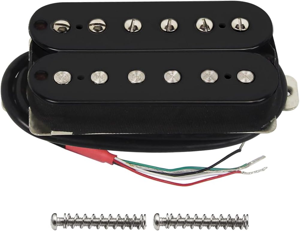 FLEOR Alnico 5 Guitar Pickup Double Coil Humbucker Pickups Neck and Bridge Set Black