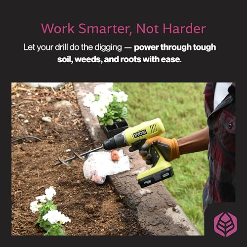 Yard Butler IREA-4 Roto Earth 18” Auger Drill Bit - Digging Tool for Effortless Bulb Planting - Multi-Use Drill - Heavy-Duty Garden Tool - Power-Coated Steel - Rust-Resistant | Powder-Coated Steel Digging Tool, Rust-Resistant, Digs Medium-Depth Holes for…