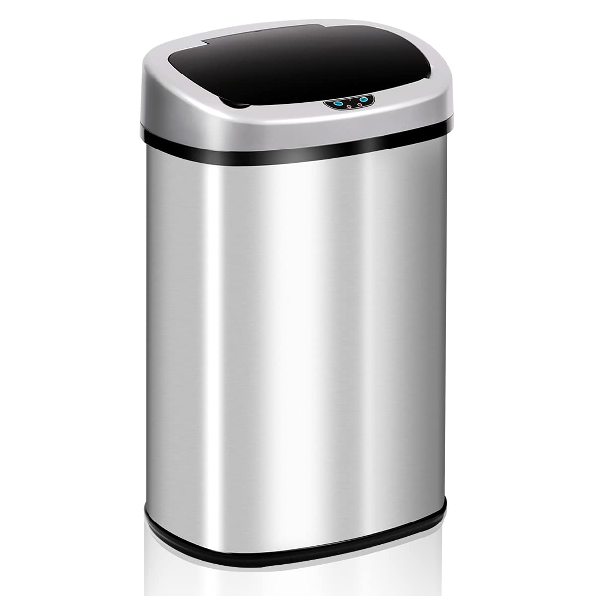 Dkeli 13 Gallon Automatic Motion Sensor Trash Can, Stainless Steel Touchless Kitchen Trash Can with Lid, 50L High-Capacity Office Bathroom Bedroom Garbage Bin