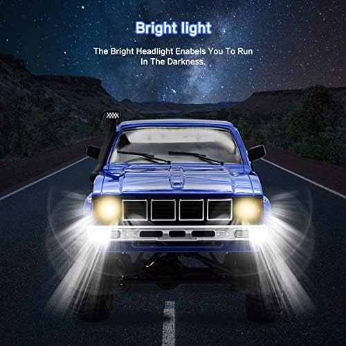 Mostop RC Crawler WPL C24 Rock Crawler RC Truck 4x4 Off Road, 1:16 Scale RTR Remote Control Truck, 2.4Ghz Proportional Steering RC Car with LED Lights