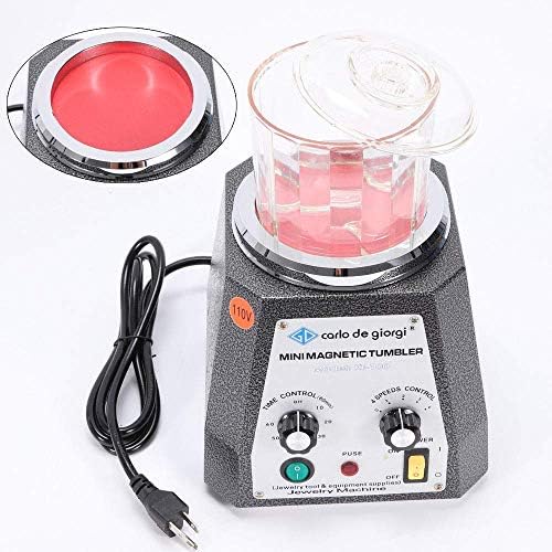 Magnetic Tumbler Jewelry Polisherm,4 Speed Mini Metal Magnetic Tumbler Polisher&Finisher Jewelry Polisher Finisher 100mm 110V