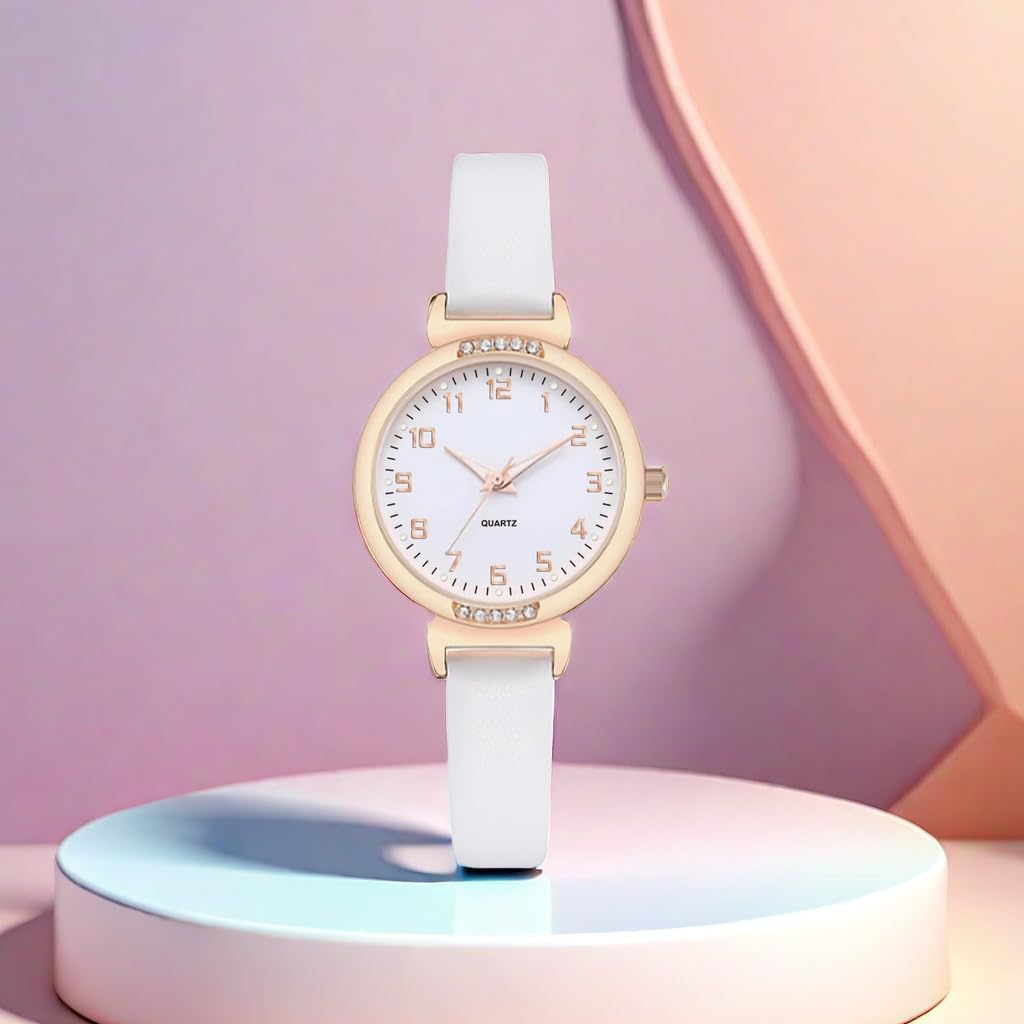 NUOVO Women's Silicone Sports Watch - Crystal Accented Leather Strap Analog Display