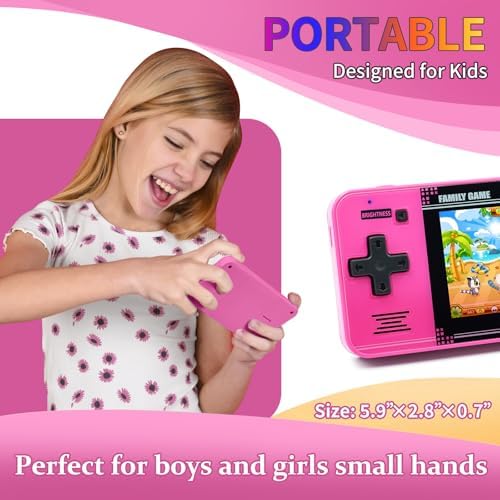 Handheld Game for Kids -Preloaded 220 Retro Video Games, Portable Gaming Player with Rechargeable Battery 3.0" LCD Screen, Mini Arcade Electronic Toy Gifts for Boys Girls (Blue)