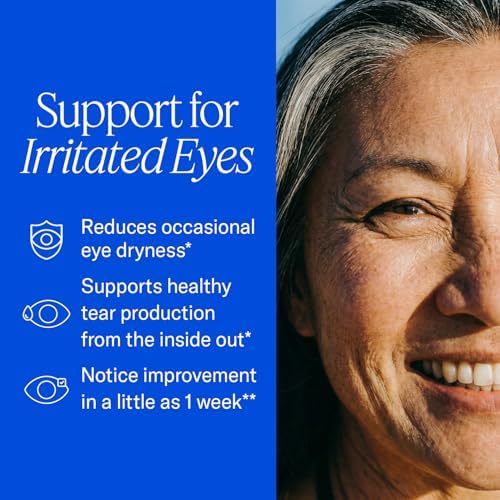 EyePromise EZ Tears Eye Vitamin - 60 Softgels, 30-Day Supply | Eye Supplements for Occasional Dryness & Irritation with Omega 3