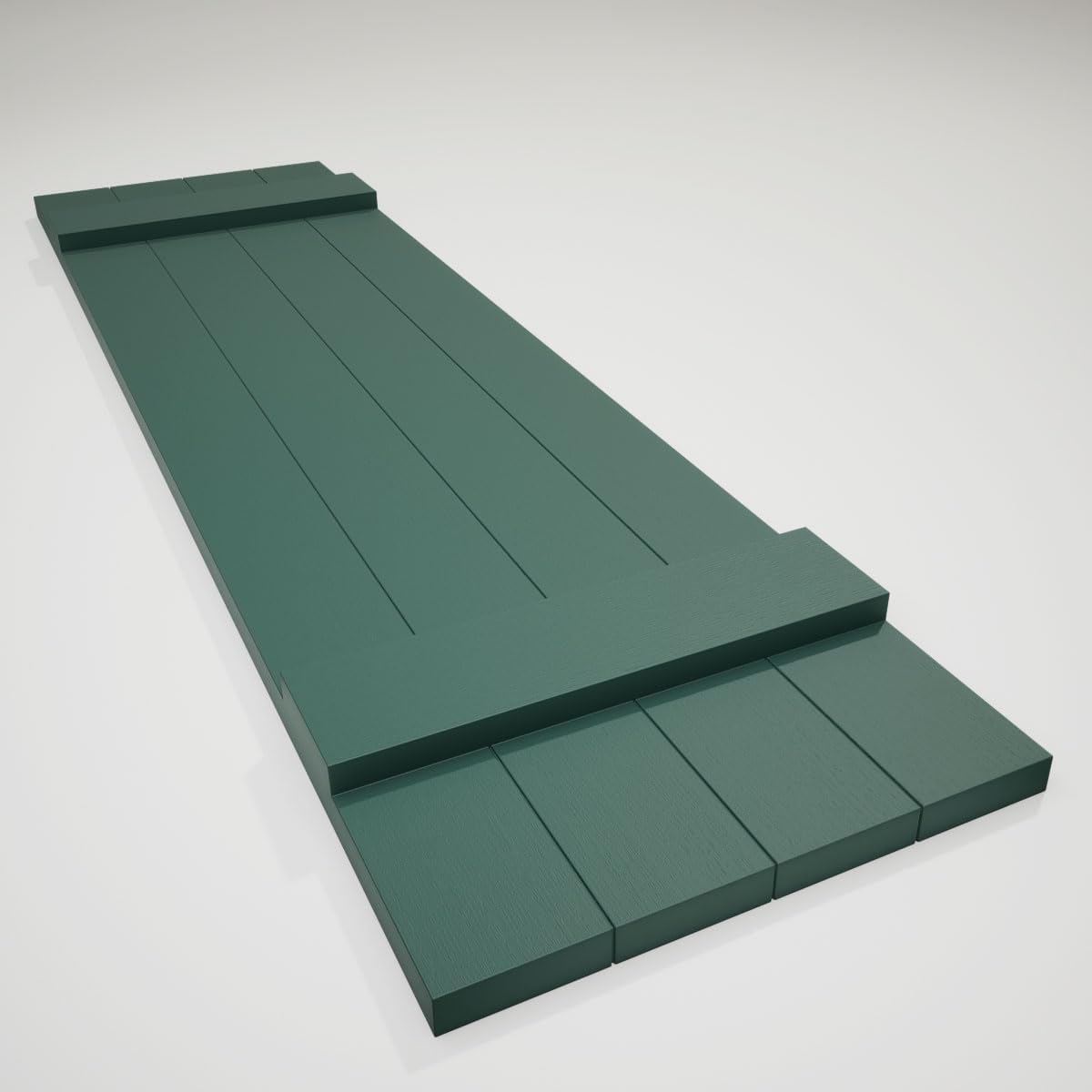 14"W x 59"H Lifetime Vinyl, Standard Four Board Joined, Board-n-Batten Shutters, w/Installation Shutter-Lok's & Matching Screws (Per Pair), Forest Green