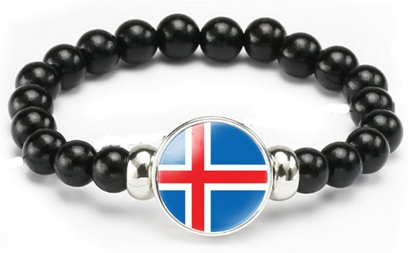 vmcoatdu National Flag Bracelet Elastic Rope Beaded Bracelet Support Your Country Travel Souvenir Gifts for Men Women