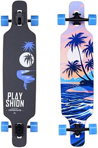 Playshion 39 Inch Drop Through Longboard Skateboard for Beginners