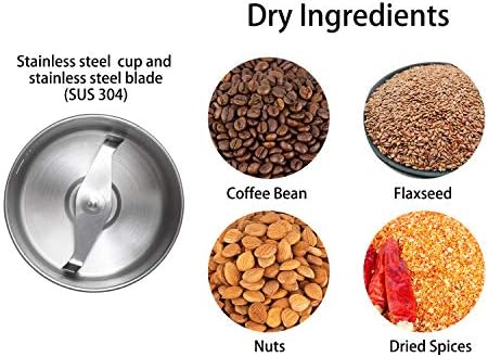 DR MILLS DM-7451 Electric Coffee Grinder, Coffee Bean Grinder Electric Dried Spice, Nut, Herb Grinder, Detachable Cup, Dishwashable