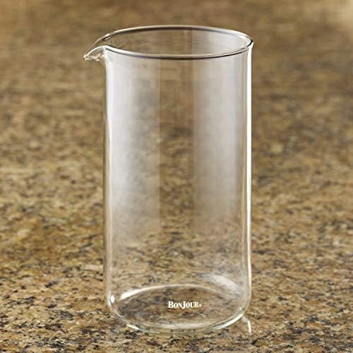 BonJour 8-Cup French Press 53315 Replacement Glass Carafe, Universal Design | Universal Fit for Most 8-Cup French Press Frames, Durable Glass, Easy Replacement Part
