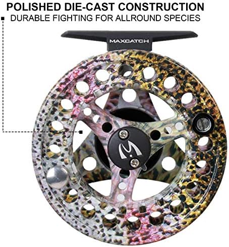 M MAXIMUMCATCH Maxcatch ECO Large Arbor Fly Fishing Reel (3/4wt 5/6wt 7/8wt) and Pre-Loaded Fly Reel with Line Combo