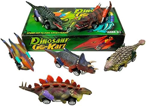 Dinosaur Toy Pull Back Cars, 6 Pack Dino Toys for 3 Year Old Boys Girls and Toddlers, Boy Toys Age 3, 4, 5 and Up, Pull Back Toy Cars