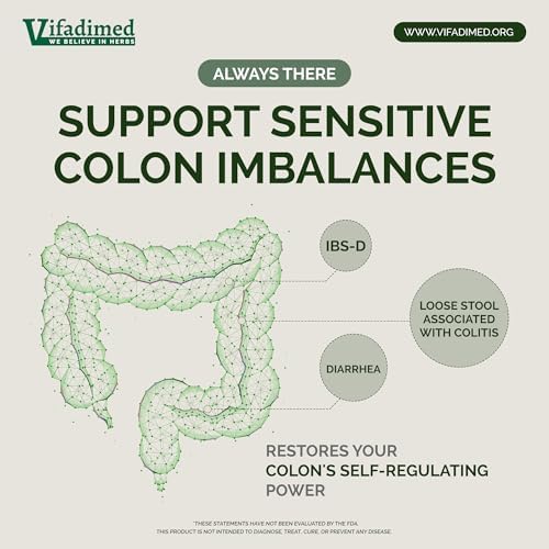 Colon for Diarrhea, IBS-D,Colitis, Soothes Irritation,Enhances Colon's Function. Intestine Lining,Gut Microbiome,Colon Motility. IBS Relief.-45 Capsules