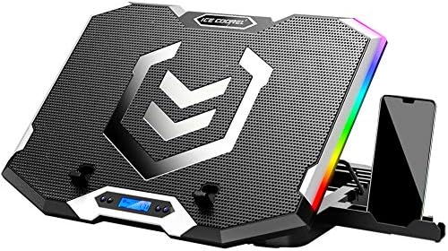 ICE COOREL Gaming Laptop Cooling Pad 15-17.3 Inch, Laptop Fan with 6 RGB Cooling Fans, Laptop Cooling Stand with 6 Height Adjustable