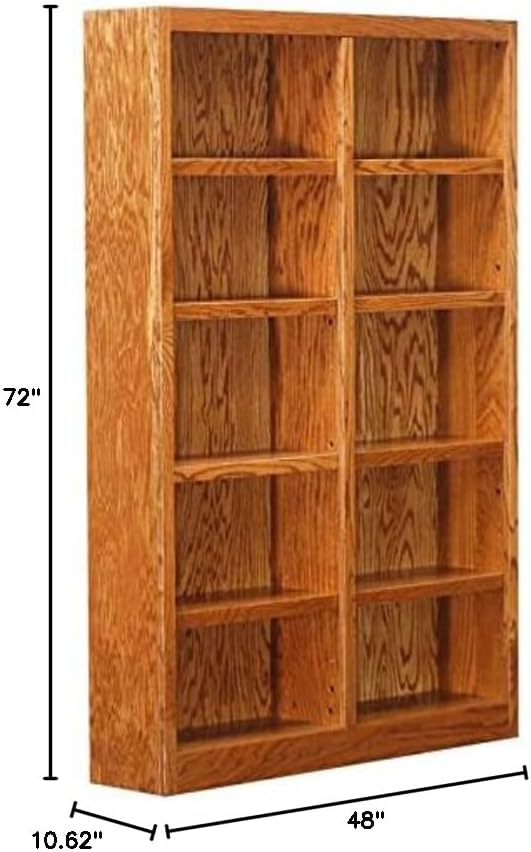 Concepts In Wood Book Shelf - 72inch Tall Wood Bookcase Furniture - Oak