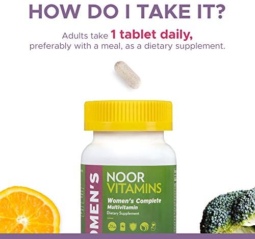 Noor Vitamins Halal Womens Multivitamin & Mineral I Once Daily Vitamin Supplement I Vegan | Supports Energy, Immunity, Metabolism