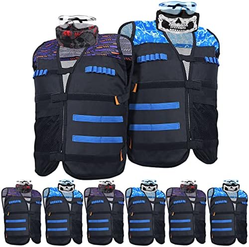 8 Pack Tactical Vest Kits Fit for Nerf Guns N-Strike Elite Series for Kids Birthday Toy Gun Wars, Basement or Backyard Games