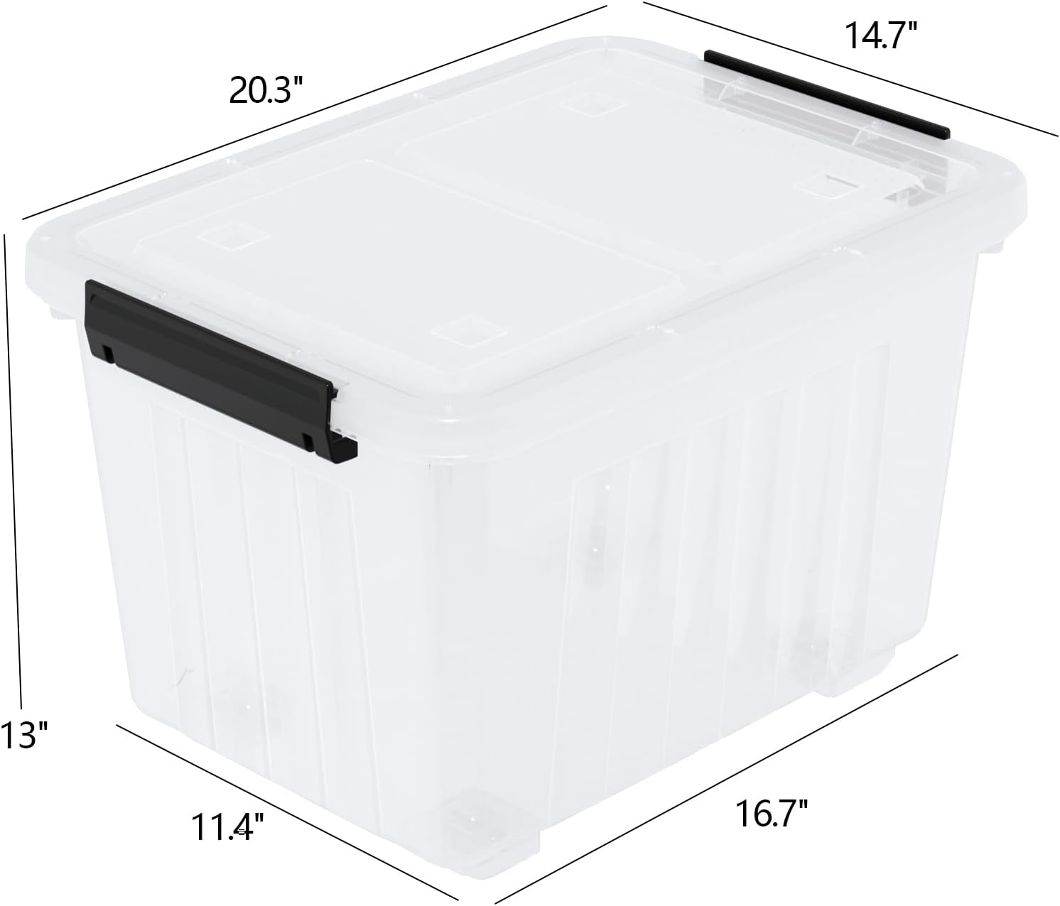 30L Plastic Storage Bin with Lid, Stackable Clear Container