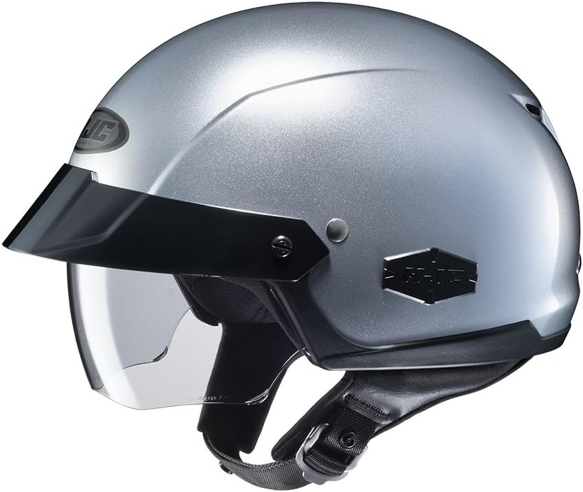 HJC Unisex Adult is-Cruiser Metallic Silver Half Helmet 0824-0107-07
