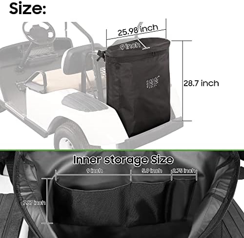 10L0L Golf Cart Cargo Bag for 2 Passenger Golf Carts, Storage Grocery Shopping Bag for Yamaha, EZGO TXT/RXV, Club Car DS/Precedent Golf Cart