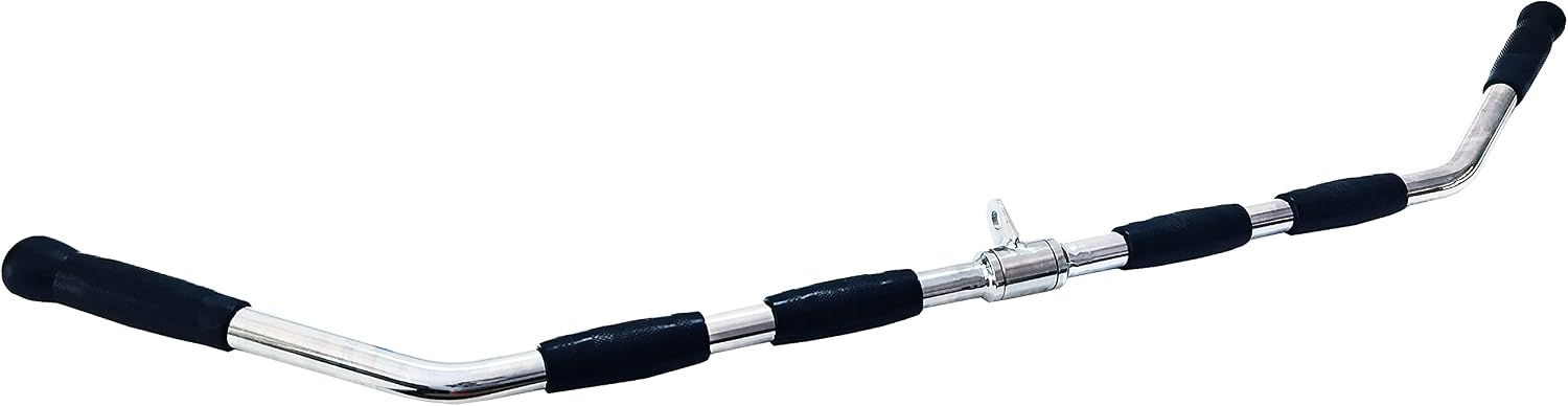 Revolving Lat Pulldown Bar for Cable Machine, Straight Bar with Rubber Grip - Tricep Press Down, Curl & Back Exercise Attachment for Home Gym