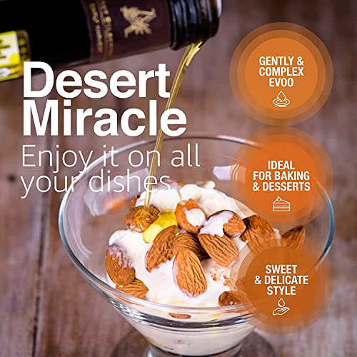 Desert Miracle Organic Extra Virgin Olive Oil, High Polyphenol, 17 fl oz | Gourmet Moroccan EVOO, First Cold Pressed Olive Oil Extra Virgin, Polyphenol-Rich, Flavor Trusted By Award-Winning Chefs