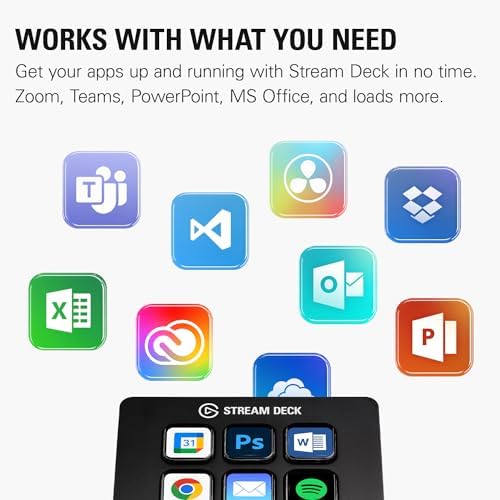 Elgato Stream Deck Mini, 6 Customizable LCD Macro Keys | Compatible with Zoom, Teams, Office, Adobe apps and more, Drag-and-drop setup