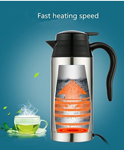 12V 750ml Stainless Steel Car Electric Heating Mug Drinking Cup Travel Kettle Water Boiler for Water Tea Coffee Milk