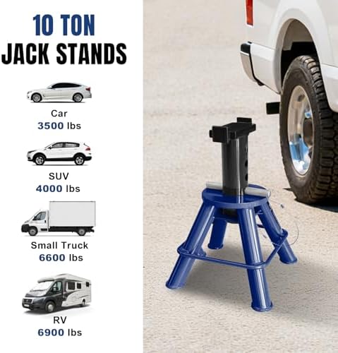 TCE TCE40753 Torin Steel Under Hoist Jack Stand: 3/4 Ton (1,500 lb) Capacity, Blue
