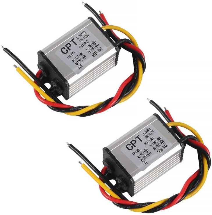 2PCS 12V to 6V Car Power Voltage Converter DC 9V-22V 12V to DC 6V Buck Voltage 3A 18W Waterproof High Efficiency Step Down Volt Module Power Supply