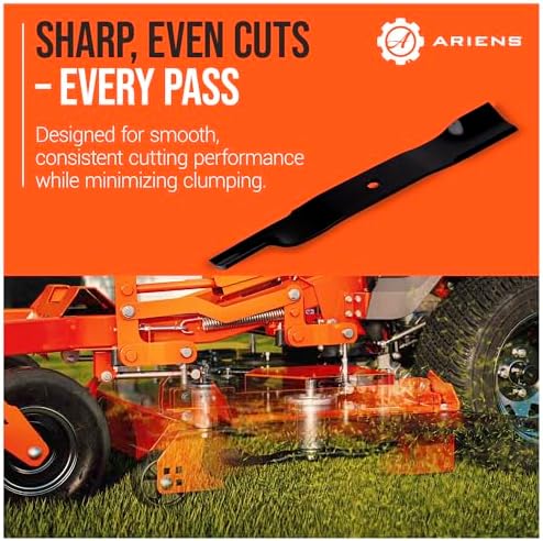 Ariens 3 Pack Alloy Steel 18-Inch Replacement Mower Blades for 52-Inch Deck RIDGELINE and APEX Models, for Enhanced Cutting Efficiency