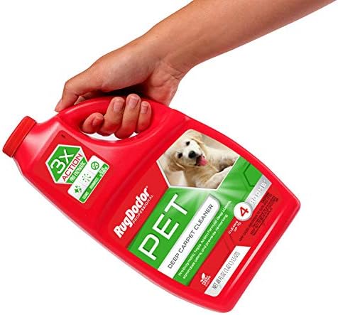 Rug Doctor Professional Triple Action Pet Stain and Odor Deep Carpet Cleaner Solution 48oz. Triple Action Formula Cleans, Deodorizes and Deters Remarking, Carpet Shampoo for Pet Stains & Odors