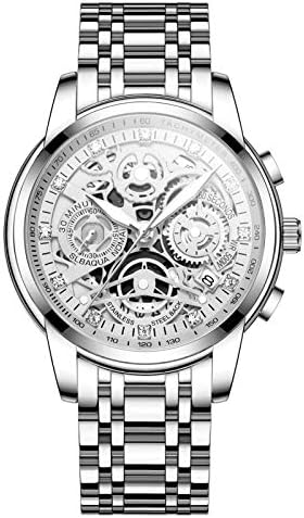 NEKTOM Watches for Men with Stainless Steel, Quartz Analog Watch with Date, Luxury Minimalist Dress Mens Watches, Chronograph Watch, 3ATM Waterproof