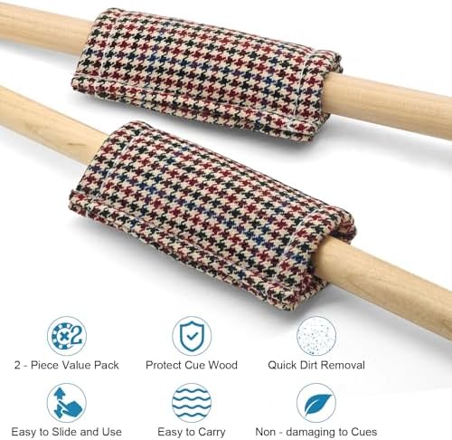 2 - Pack Billiard Cue Slicker - Pool Cue Shaft Cleaner Snooker Cleaning Cloth