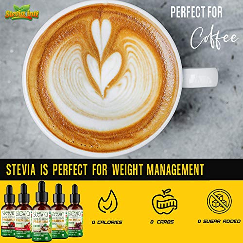 Stevia Intl - (Pack of 5) Exotic Fruits Bundle. 5 Flavors Stevia Liquid Drops. All Naturally Sweet, Non-Bitter, No Sugar Added, 0 Carb, 0 Calorie