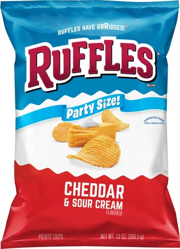 Ruffles Cheddar & Sour Cream Flavored Potato Chips, Party Size! (13 Ounce)
