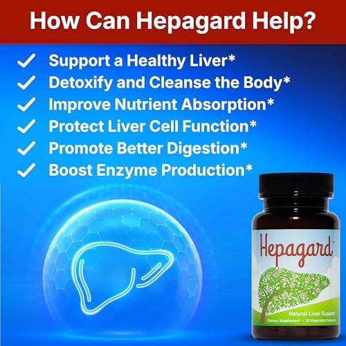 Hepagard Natural Liver Support Supplement with NAC, Vegan, Gluten-Free