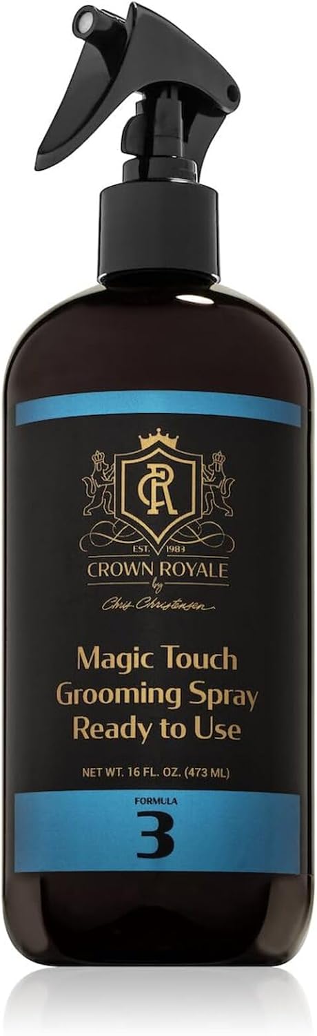 Crown Royale Magic Touch Formula 3 Pet Grooming Spray Ready-to-Use, No Heavy Build-Up, Finishing Spray, Prevents Coat Matting