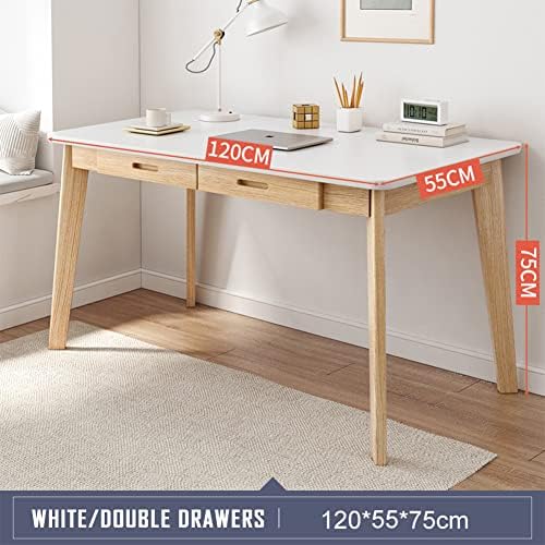 IOTXY Solid Wood Writing Desk - Home Office Laptop Computer Table, Walnut