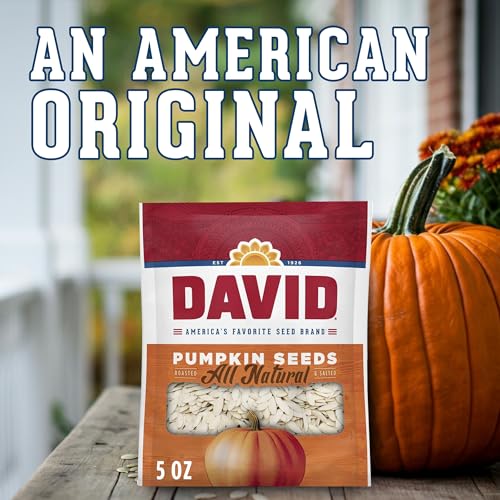 DAVID All Natural Pumpkin Seeds, 5 oz. (Pack of 12)