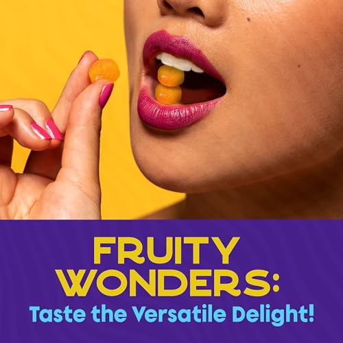 Colombina Delicate Fruit Drops, 4 Assorted Fruit Candy Flavors, Individually Wrapped, Ideal for Easter, Halloween, and Christmas, 2.2lbs (Pack of 1)