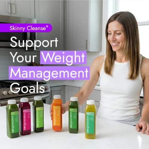 Raw Generation Skinny Juice Cleanse, 5-Day, 30 Cold-Pressed Juice Bottles | Clean ingredients, no added sugar or sweeteners, fruit & vegetable blends, 19g daily protein, at-home reset, cravings support