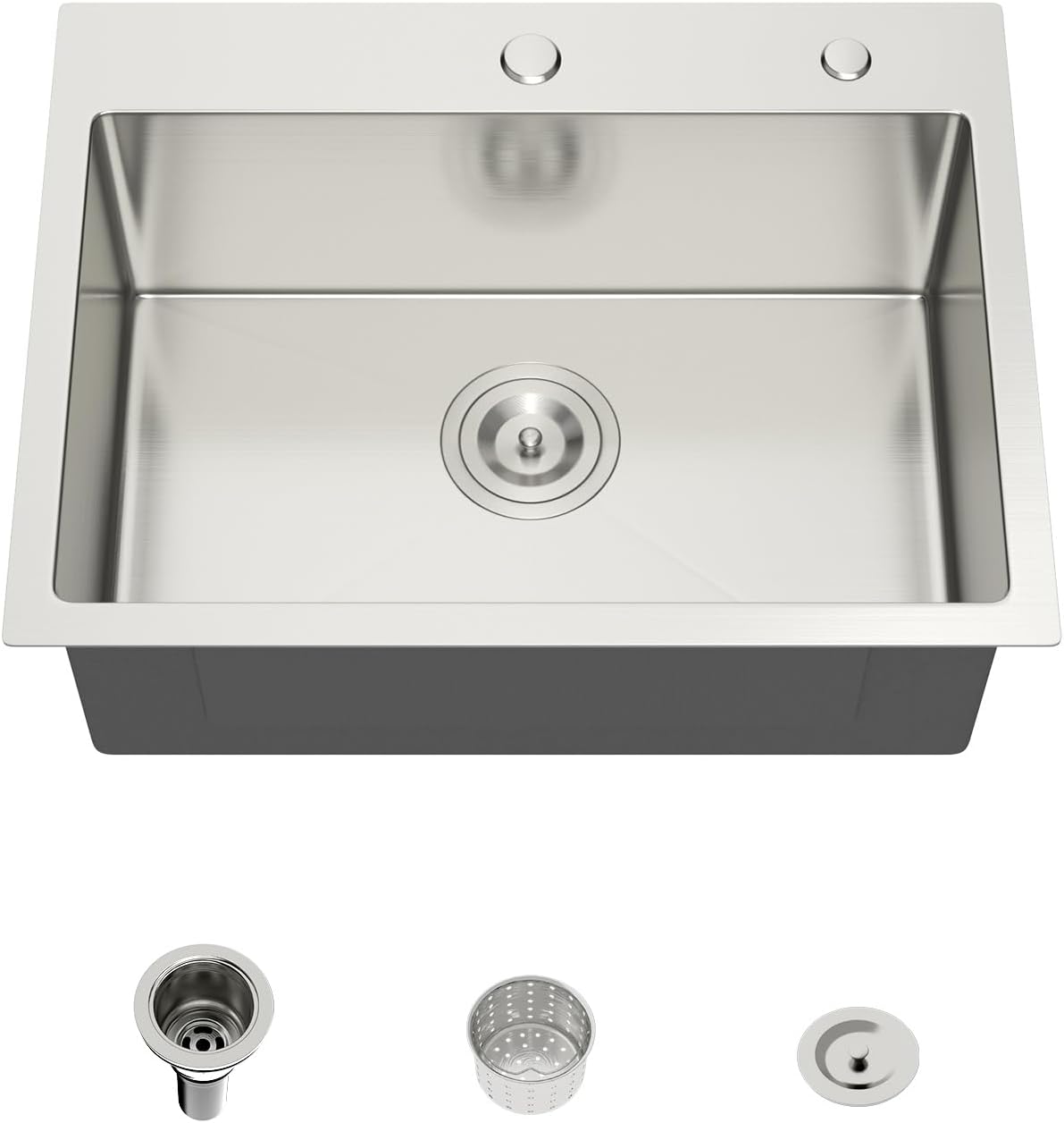 Mocoloo 13 Inch Drop in Bar Sink - 13" x 15" Small Kitchen Sink T304 Stainless Steel Handmade Single Bowl Round Corner Topmount Wet Bar Sink for