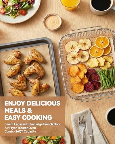 180PCS Air Fryer Parchment Paper Liners Compatible with Emeril Lagasse 26QT | Extra Large French Door Air Fryer Toaster Oven Combo
