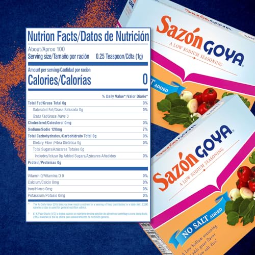 Goya Foods Sazón Seasoning Natural & Complete, No Salt, 3.52 Ounce (Pack of 18)