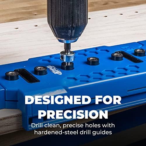 Kreg Shelf Pin Jig 1/4 Inch - Cabinet Hole Drilling Guide - Edge Aligned Precision - Adjustable Tool - KMA3225