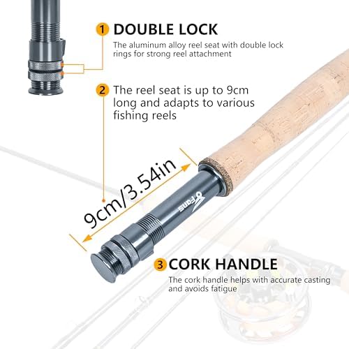 Fly Fishing Rod and Reel Combos with 4-Sections Portable Fly Rod and CNC-machined Aluminum Alloy Fly Reel,Fly Fishing Complete Starter Package