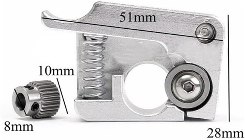 MK10 Extruder with 40 Tooth Steel Gear Feed Extrusion Right Left Hand Arm Full Metal Silver Fit for Makerbot Replicator 2(Right)